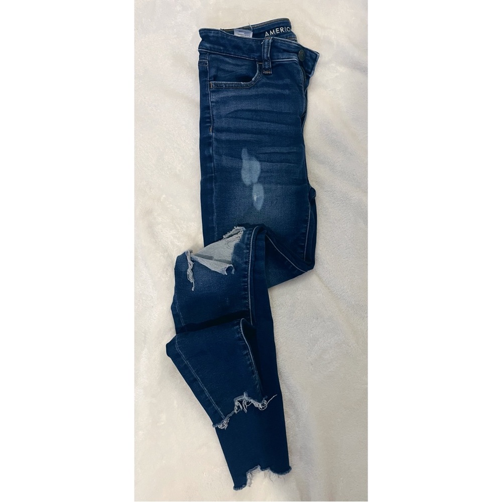 AEO | High Rise Distressed Skinny Jeans